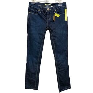 NWT Gianni Bini Audra Low Rise Skinny Jeans Tahitian Blue Embroidered Size 25